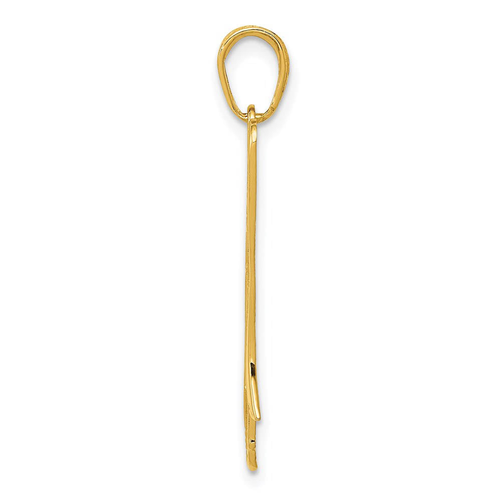 Alternate view of the 14k Yellow Gold Trombone Pendant by The Black Bow Jewelry Co.