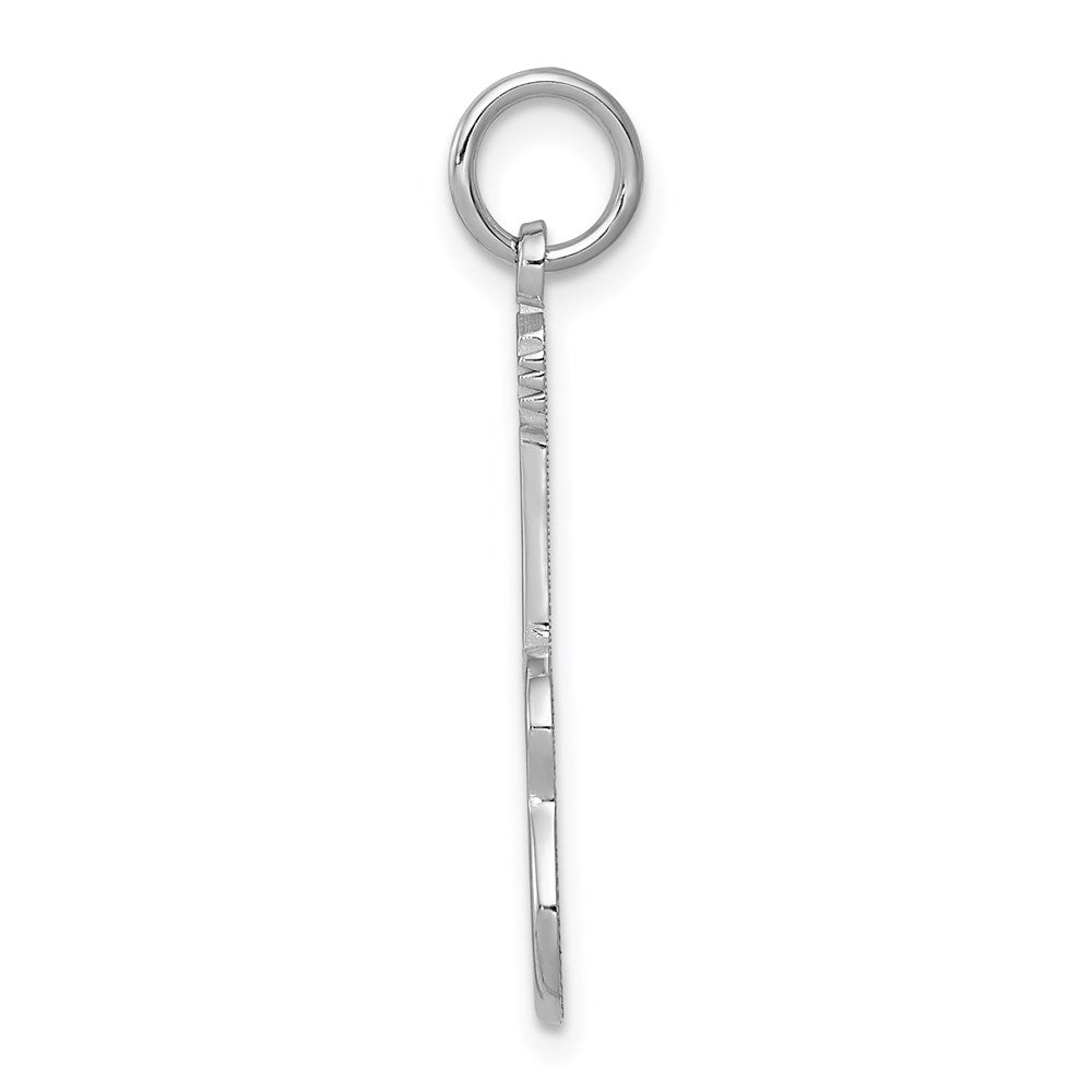 Alternate view of the 14k White Gold Vertical Classical Guitar Charm by The Black Bow Jewelry Co.