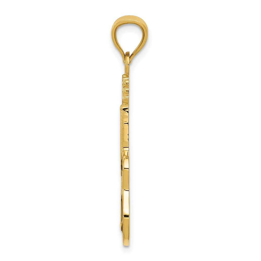 Alternate view of the 14k Yellow Gold Black Enameled Acoustic Guitar Pendant by The Black Bow Jewelry Co.