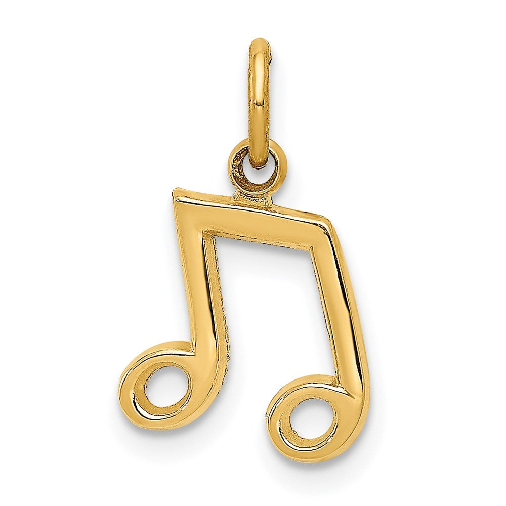 14k Yellow Gold Beamed Half Note Musical Charm, Item P11157 by The Black Bow Jewelry Co.