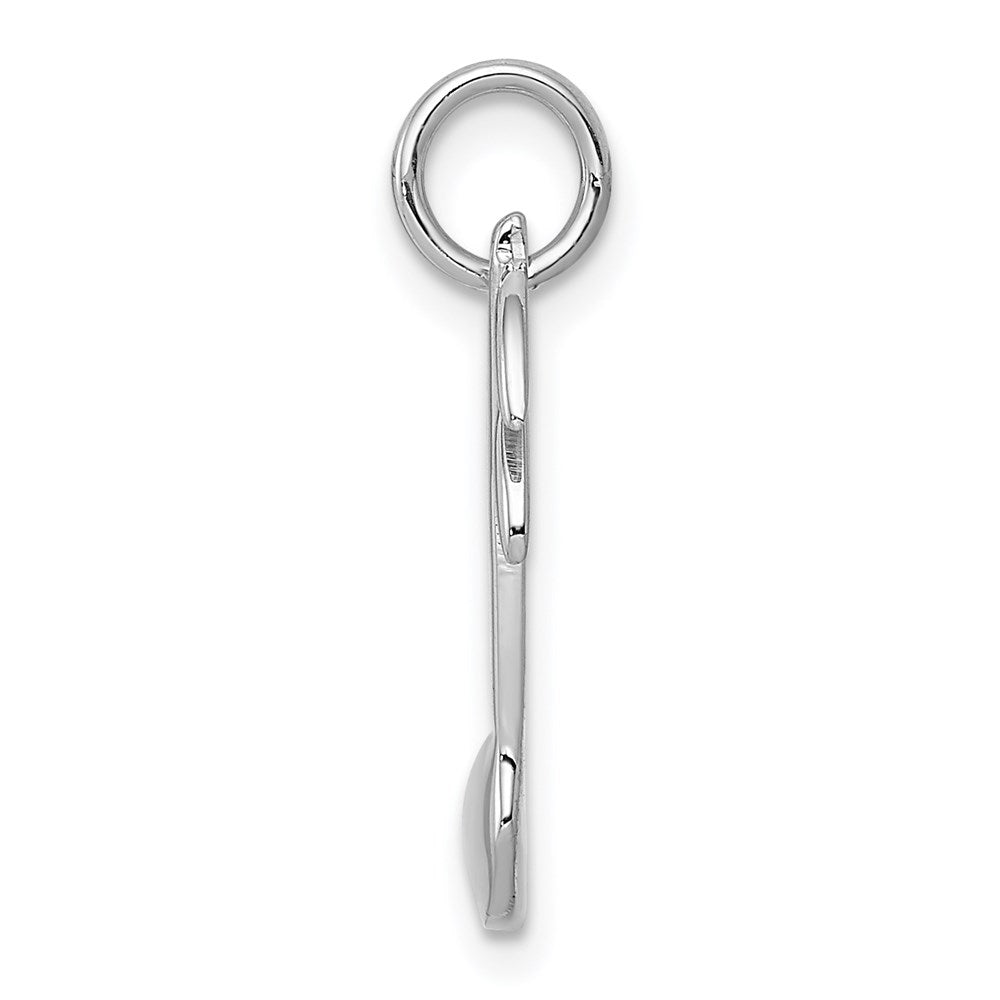 Alternate view of the 14k White Gold 2D Polished Musical Note Pendant by The Black Bow Jewelry Co.