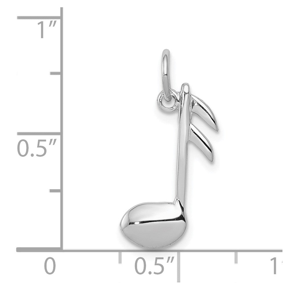 Alternate view of the 14k White Gold 2D Polished Musical Note Pendant by The Black Bow Jewelry Co.