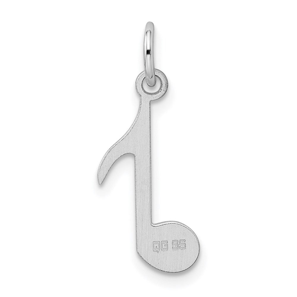 Alternate view of the Sterling Silver Polished Music Note Charm by The Black Bow Jewelry Co.