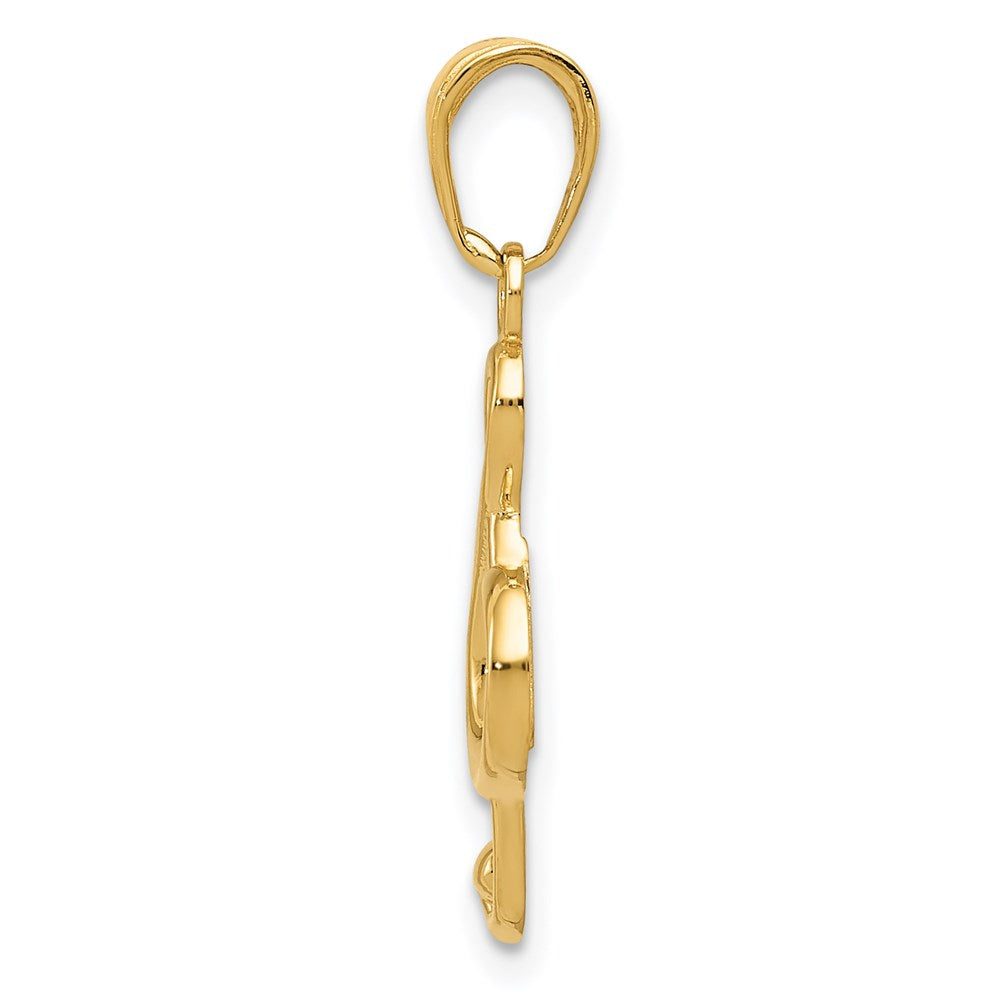 Alternate view of the 14k Yellow Gold 2D Treble Clef Pendant by The Black Bow Jewelry Co.