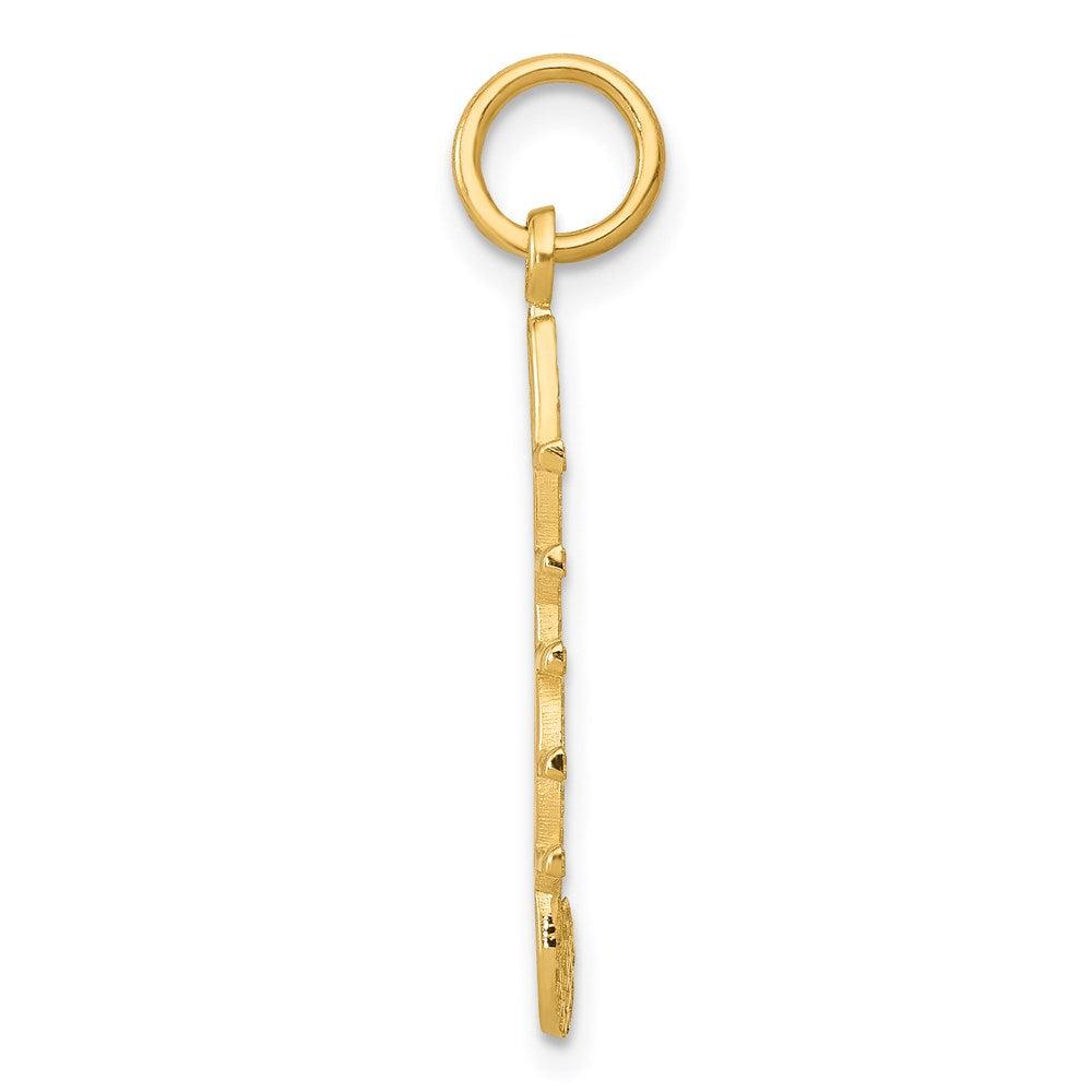 Alternate view of the 14k Yellow Gold Treble Clef and Staff Pendant by The Black Bow Jewelry Co.