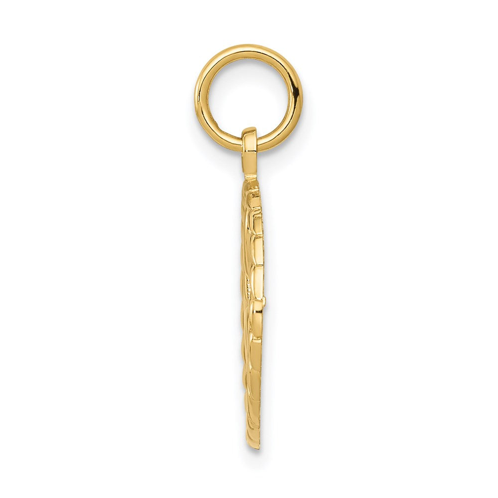 Alternate view of the 14k Yellow Gold Treble Clef Circle Charm, 15mm by The Black Bow Jewelry Co.