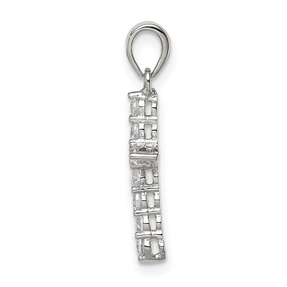 Alternate view of the Sterling Silver and Cubic Zirconia Small Cross Pendant by The Black Bow Jewelry Co.