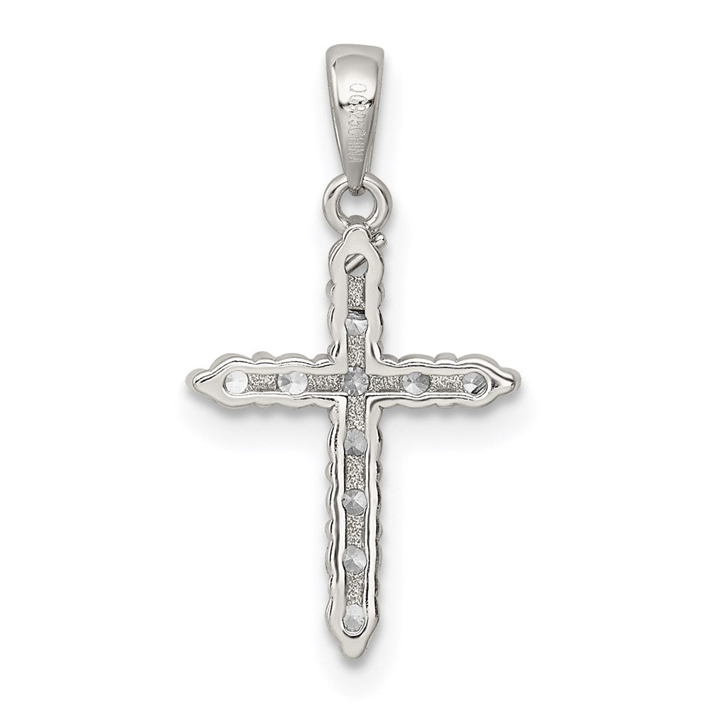 Alternate view of the Sterling Silver and Cubic Zirconia Small Cross Pendant by The Black Bow Jewelry Co.