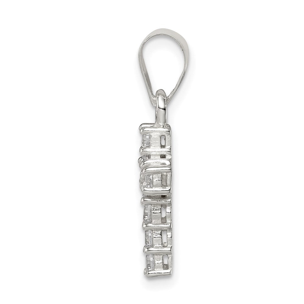 Alternate view of the Sterling Silver and Cubic Zirconia Medium Cross Pendant by The Black Bow Jewelry Co.