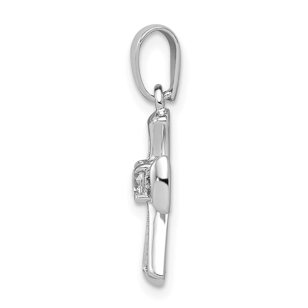 Alternate view of the Sterling Silver and Cubic Zirconia Maltese Cross Pendent by The Black Bow Jewelry Co.