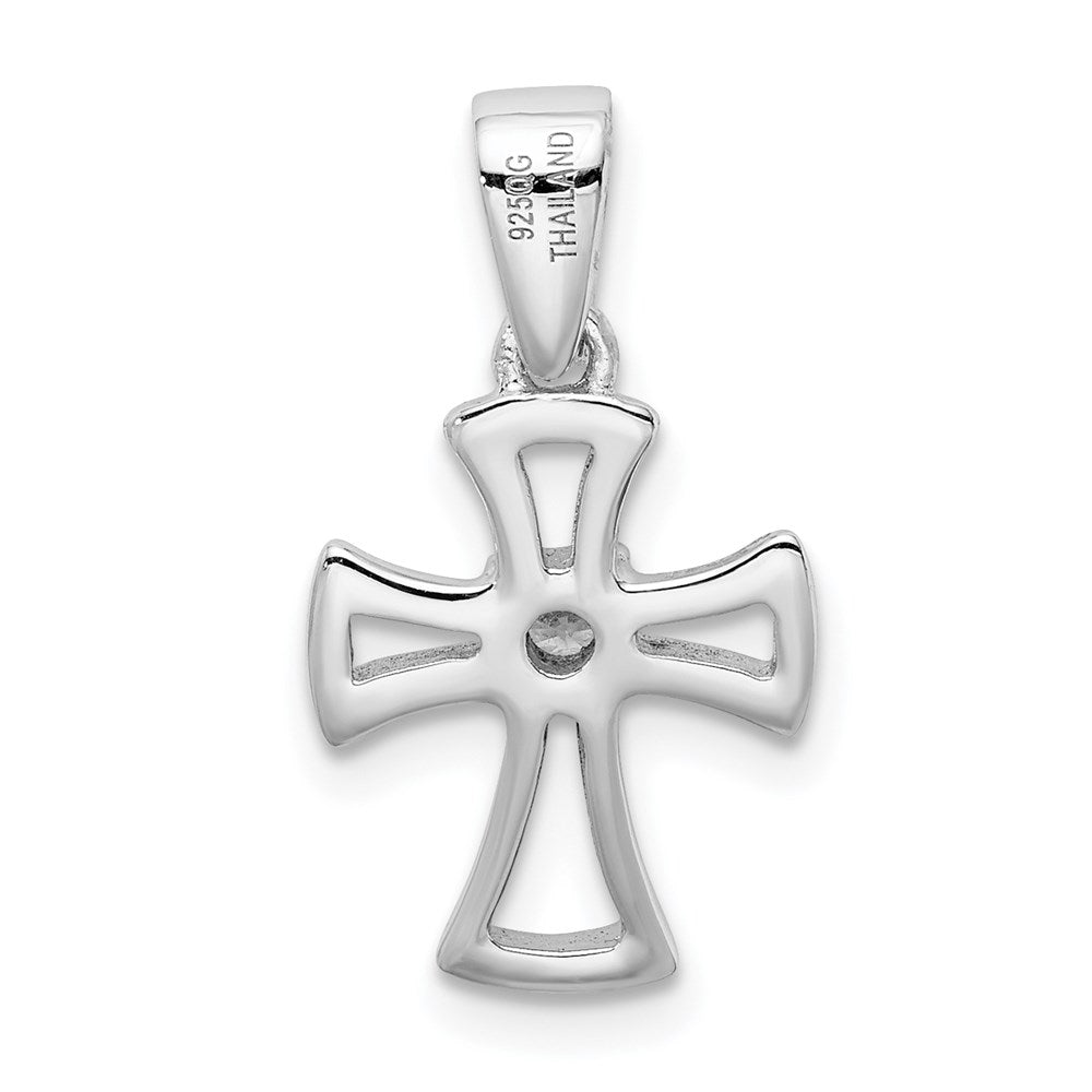 Alternate view of the Sterling Silver and Cubic Zirconia Maltese Cross Pendent by The Black Bow Jewelry Co.