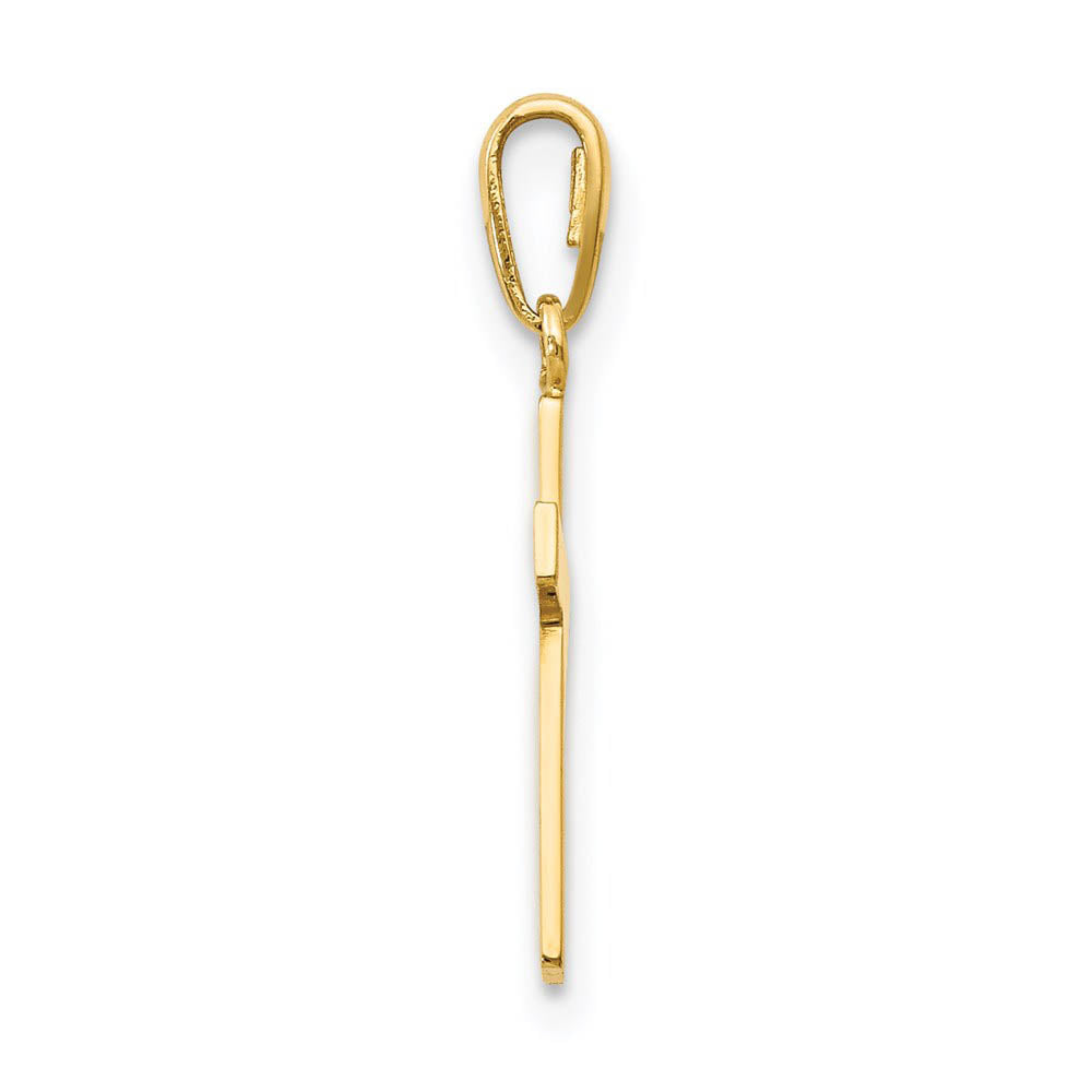 Alternate view of the 14k Yellow Gold Polished Latin Cross Pendant, 8 x 20mm by The Black Bow Jewelry Co.