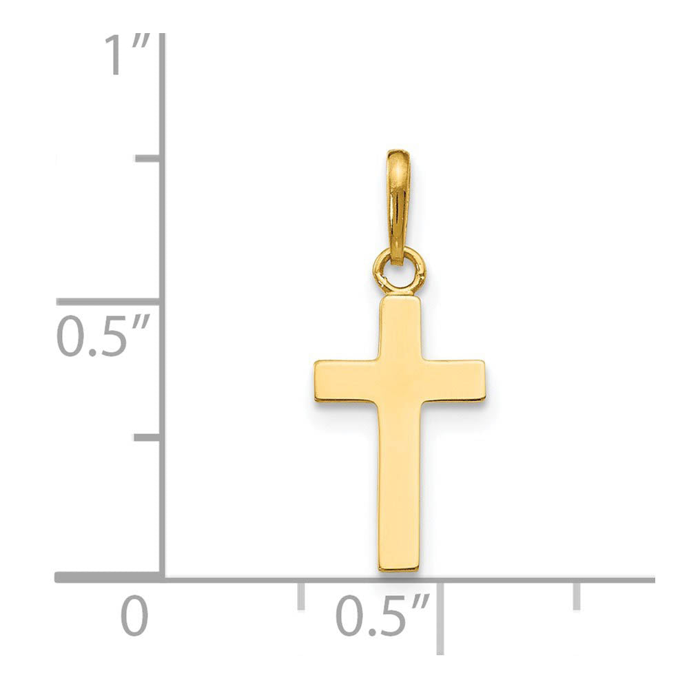 Alternate view of the 14k Yellow Gold Polished Latin Cross Pendant, 8 x 20mm by The Black Bow Jewelry Co.