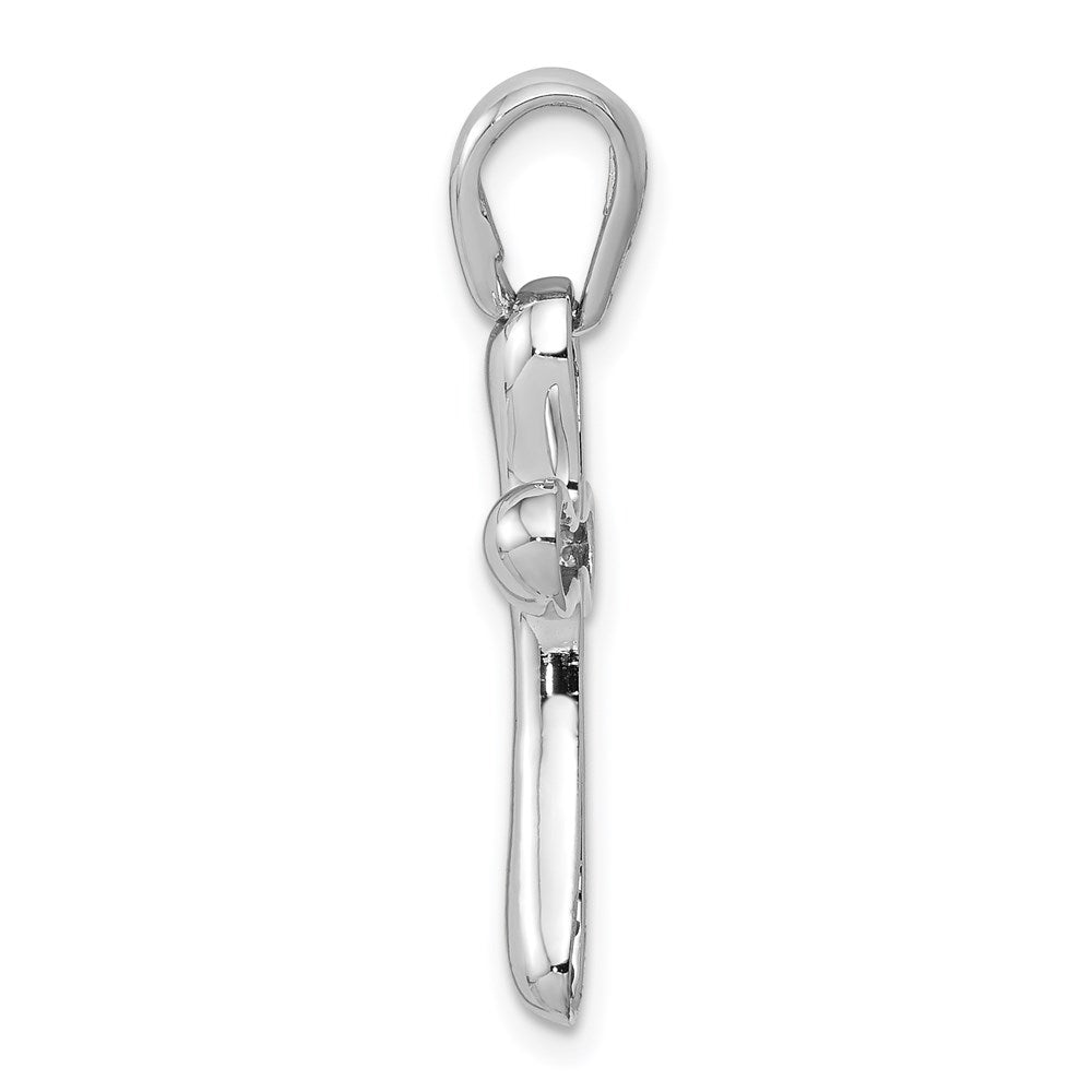 Alternate view of the 14k White Gold Polished Freeform Cross Pendant by The Black Bow Jewelry Co.