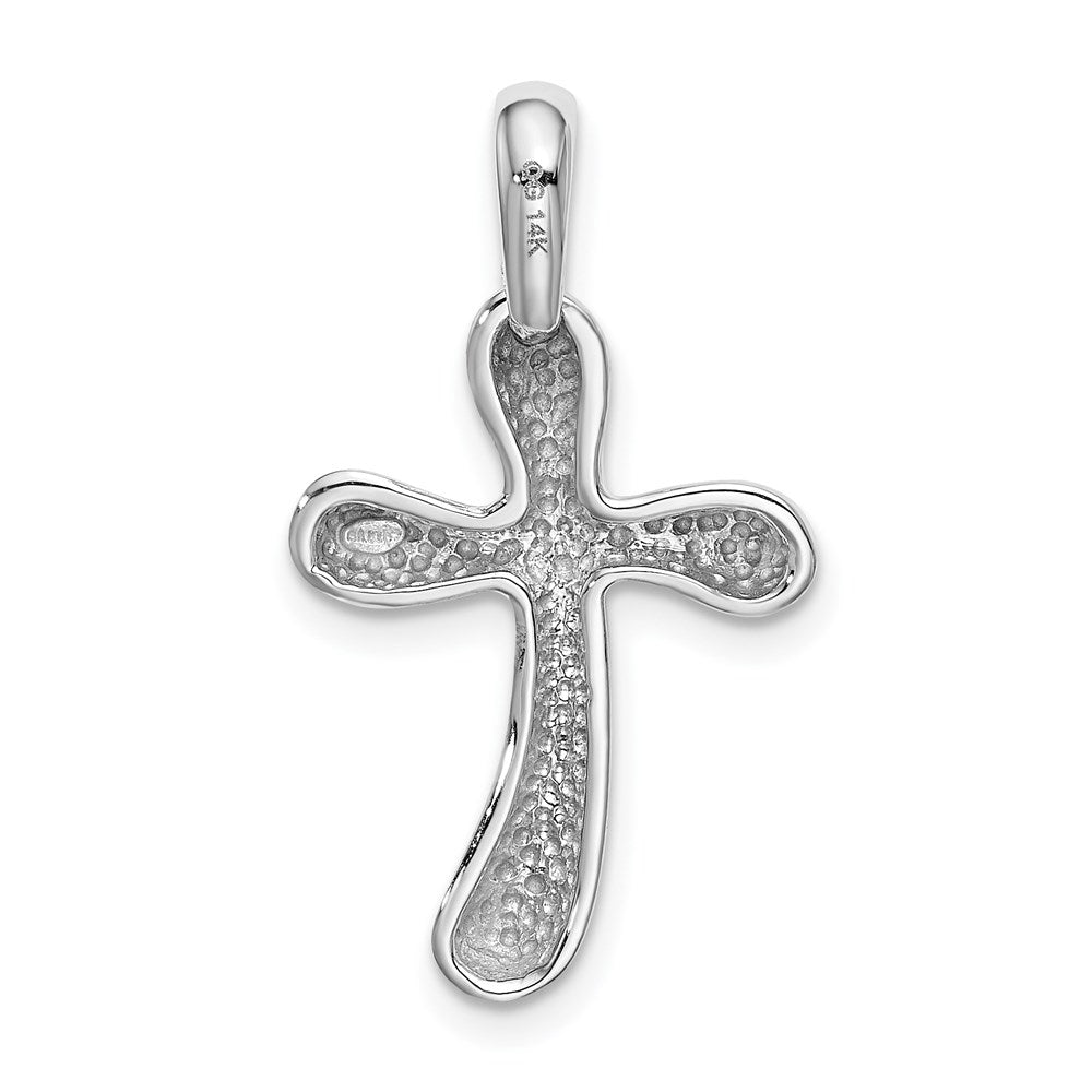 Alternate view of the 14k White Gold Polished Freeform Cross Pendant by The Black Bow Jewelry Co.