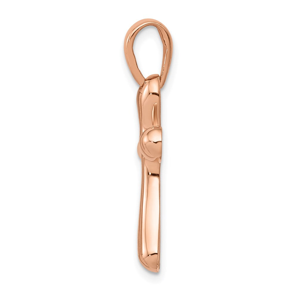 Alternate view of the 14k Rose Gold Polished Freeform Cross Pendant by The Black Bow Jewelry Co.