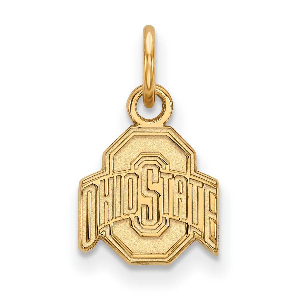 10k Yellow Gold Ohio State XS (Tiny) Logo Charm or Pendant, Item P14086 by The Black Bow Jewelry Co.