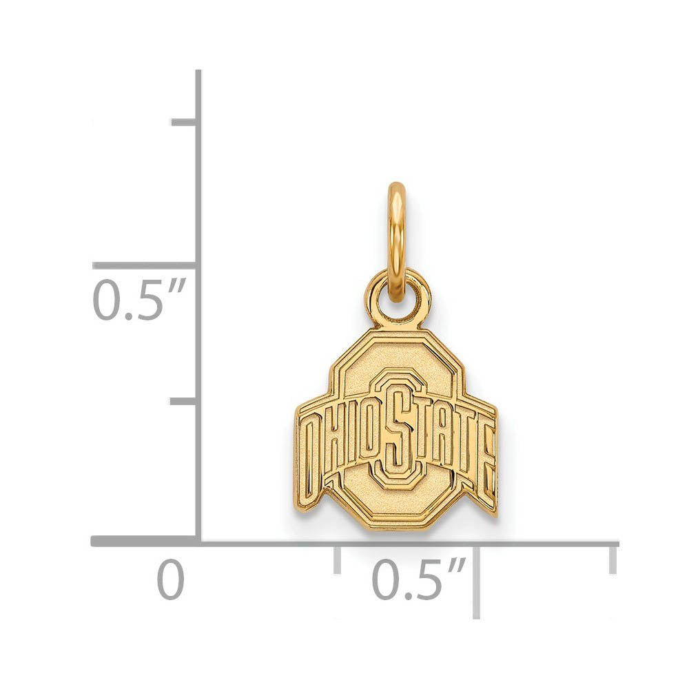 Alternate view of the 10k Yellow Gold Ohio State XS (Tiny) Logo Charm or Pendant by The Black Bow Jewelry Co.