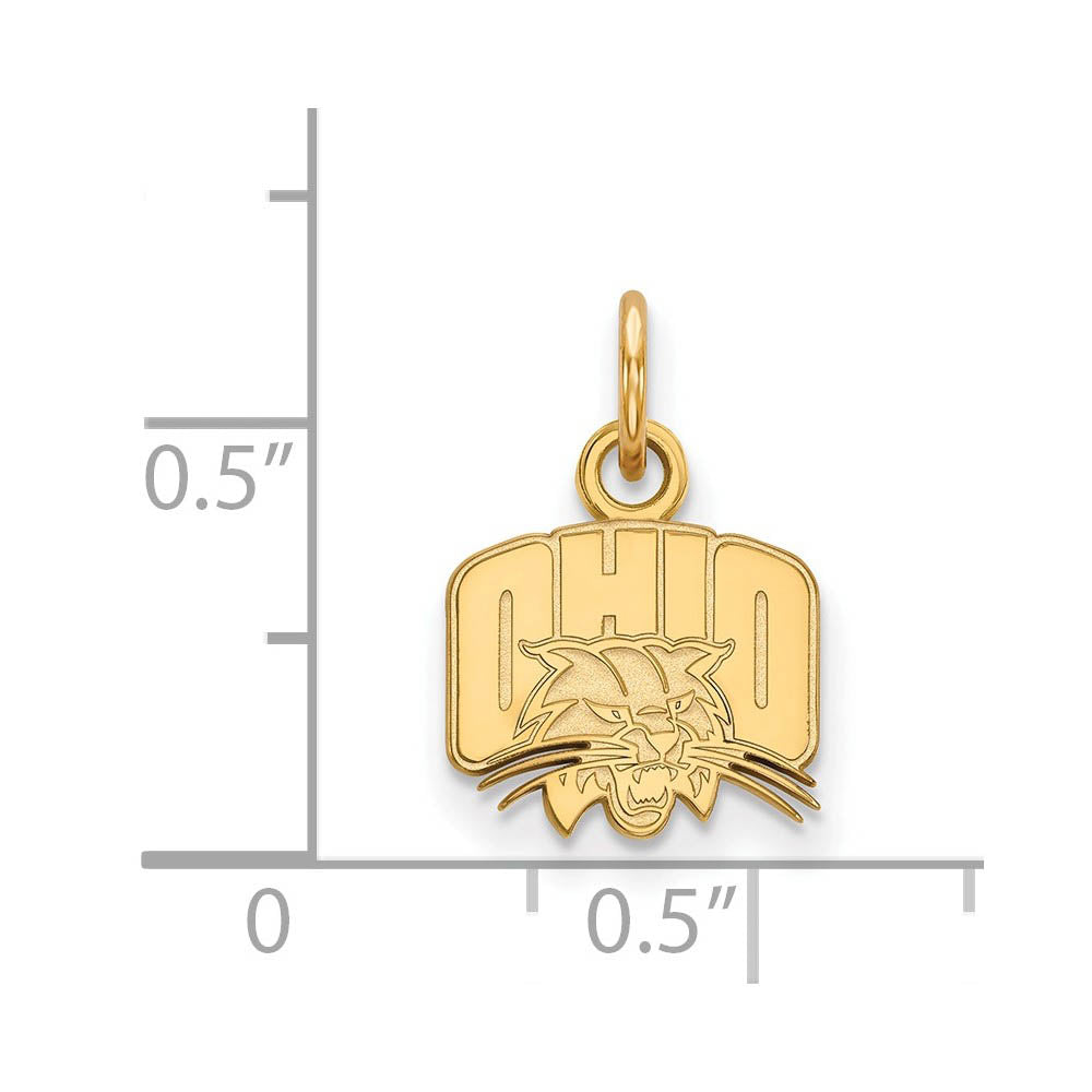Alternate view of the 10k Yellow Gold Ohio U. XS (Tiny) Logo Charm or Pendant by The Black Bow Jewelry Co.