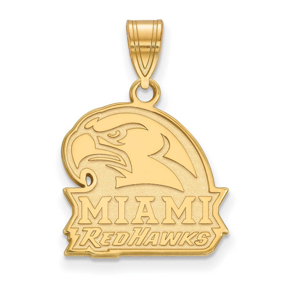 10k Yellow Gold Miami U Medium Logo Pendant, Item P14296 by The Black Bow Jewelry Co.