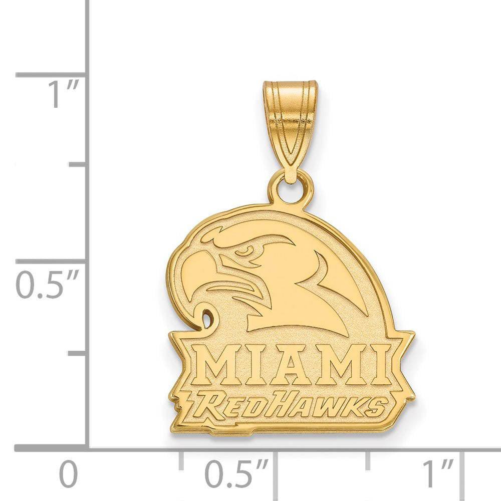 Alternate view of the 10k Yellow Gold Miami U Medium Logo Pendant by The Black Bow Jewelry Co.