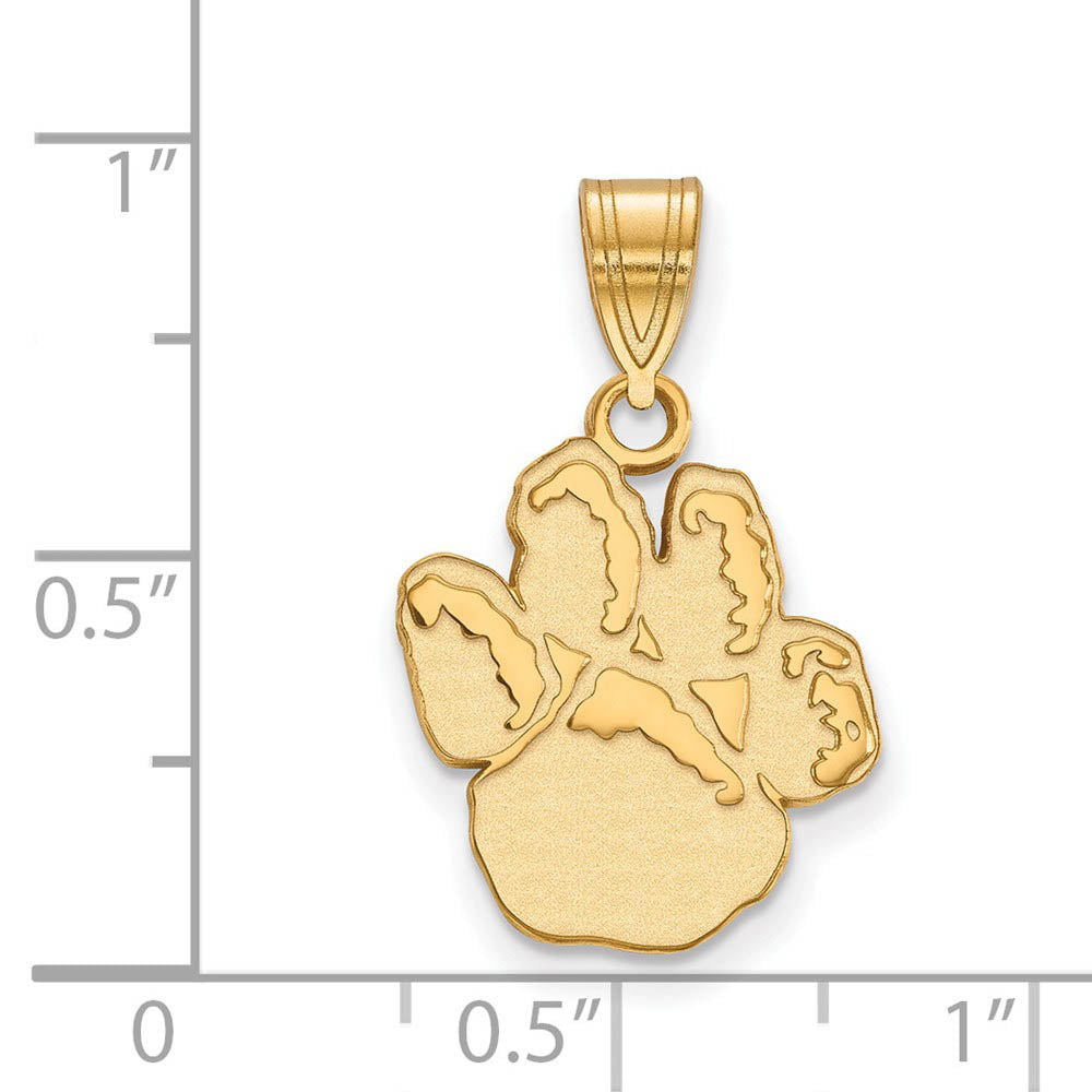Alternate view of the 10k Yellow Gold U. of Pittsburgh Medium Pendant by The Black Bow Jewelry Co.