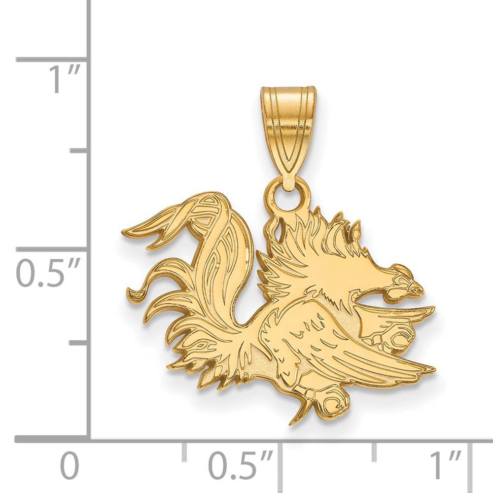 Alternate view of the 10k Yellow Gold South Carolina Medium Pendant by The Black Bow Jewelry Co.