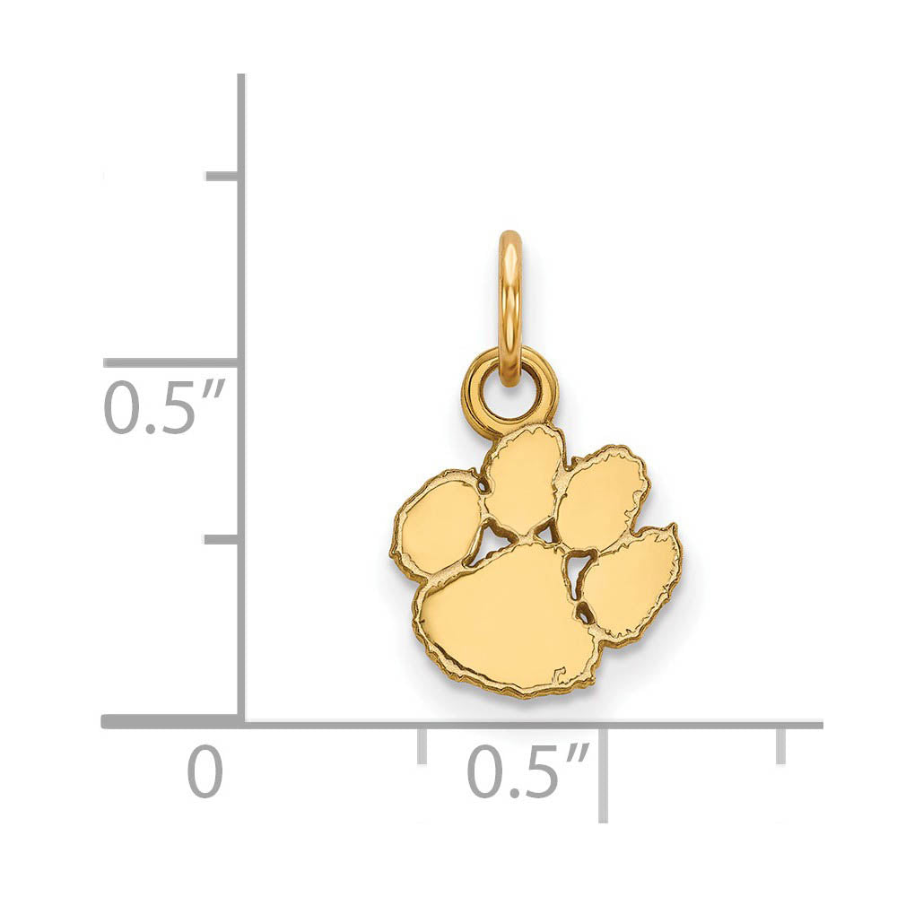 Alternate view of the 14k Yellow Gold Clemson U XS (Tiny) Charm or Pendant by The Black Bow Jewelry Co.