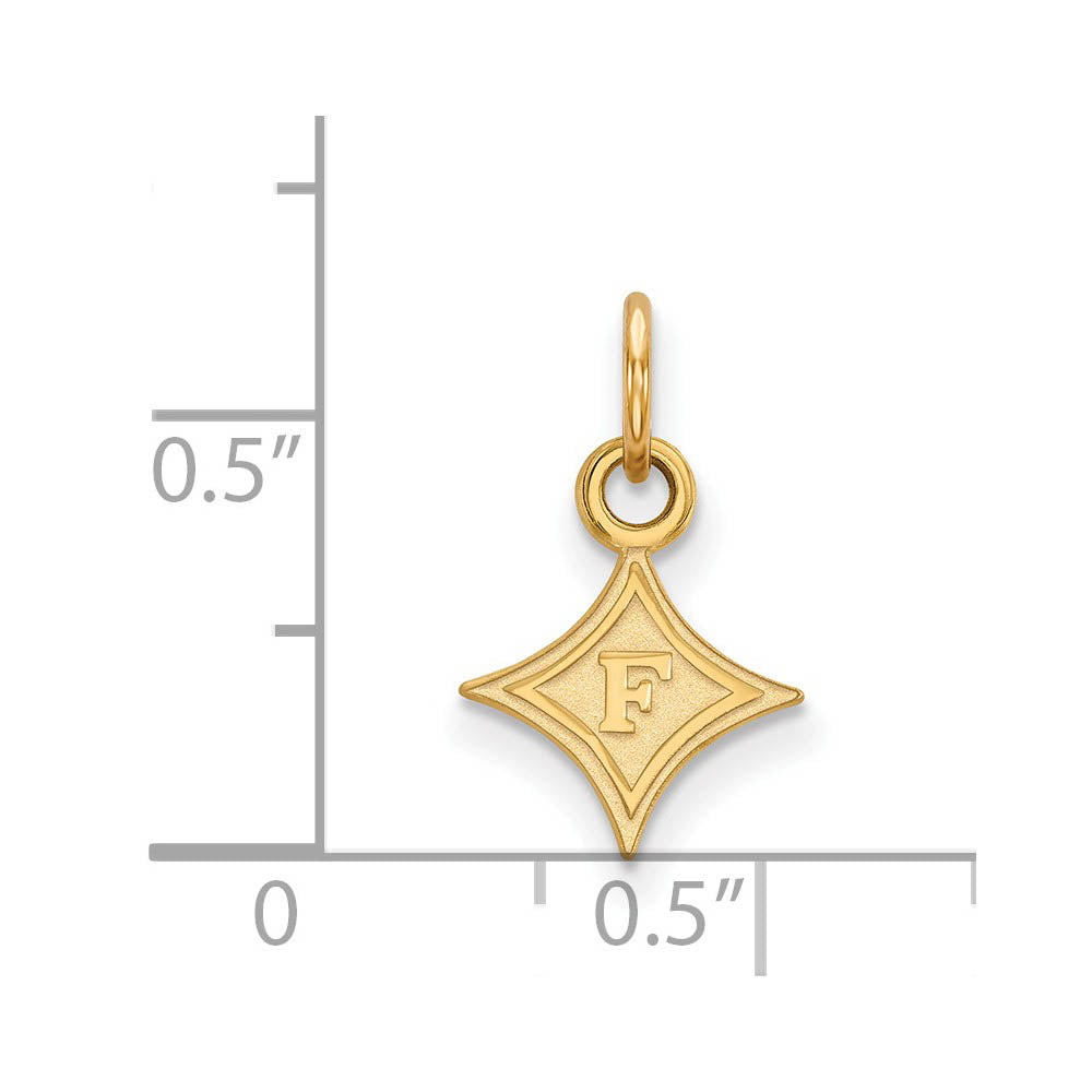 Alternate view of the 14k Yellow Gold Furman U XS (Tiny) Rhombus Charm or Pendant by The Black Bow Jewelry Co.
