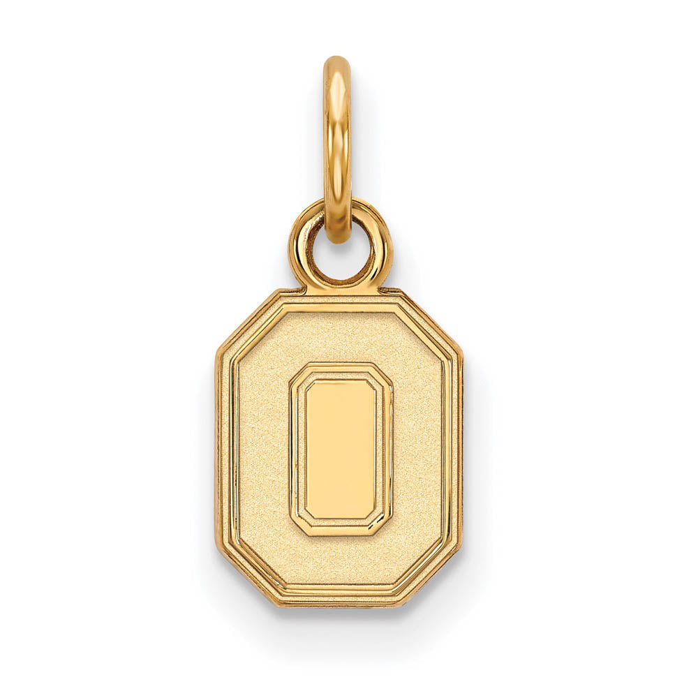 14k Yellow Gold Ohio State XS (Tiny) 'O' Charm or Pendant, Item P14828 by The Black Bow Jewelry Co.
