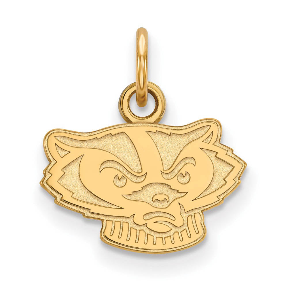 14k Yellow Gold U. of Wisconsin XS (Tiny) Mascot Charm or Pendant, Item P14862 by The Black Bow Jewelry Co.