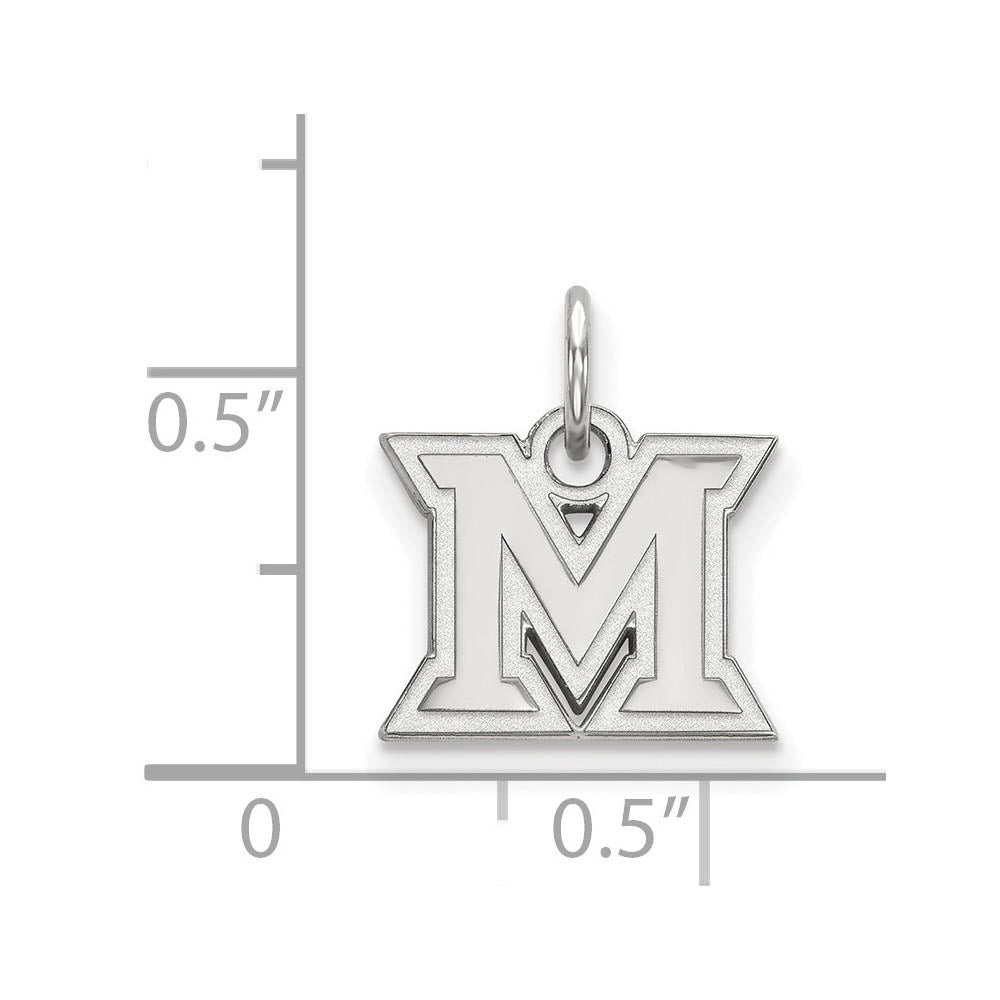 Alternate view of the Sterling Silver Miami U XS (Tiny) Initial M Charm or Pendant by The Black Bow Jewelry Co.