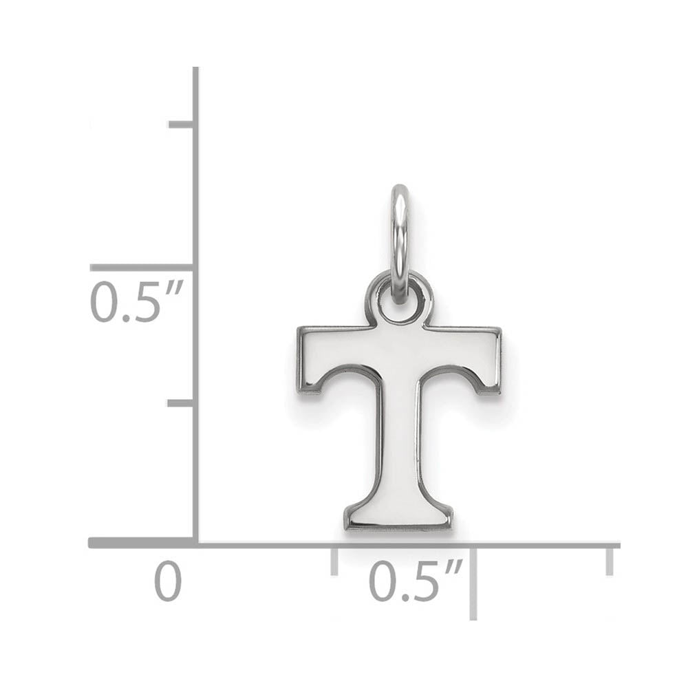 Alternate view of the Sterling Silver U. of Tennessee XS (Tiny) Initial T Charm or Pendant by The Black Bow Jewelry Co.