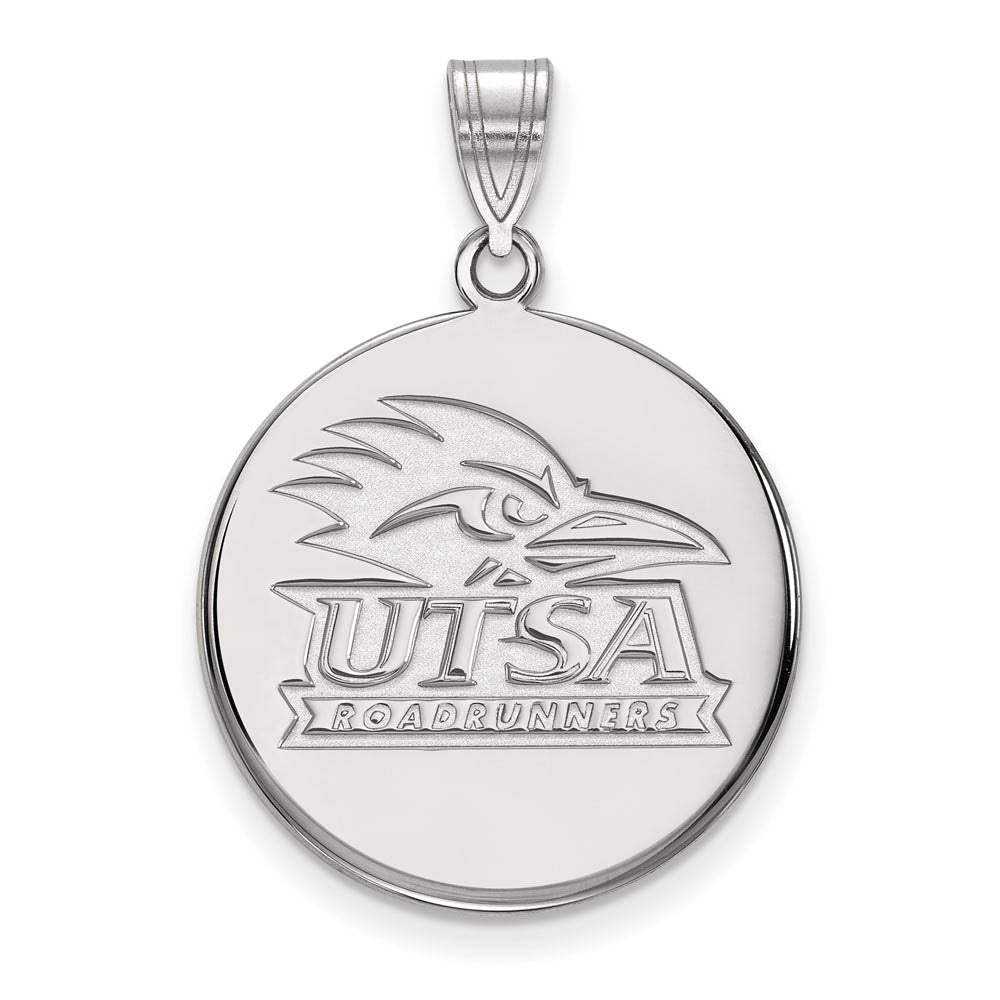 Sterling Silver U. of Texas at San Antonio Large Disc Pendant, Item P17826 by The Black Bow Jewelry Co.