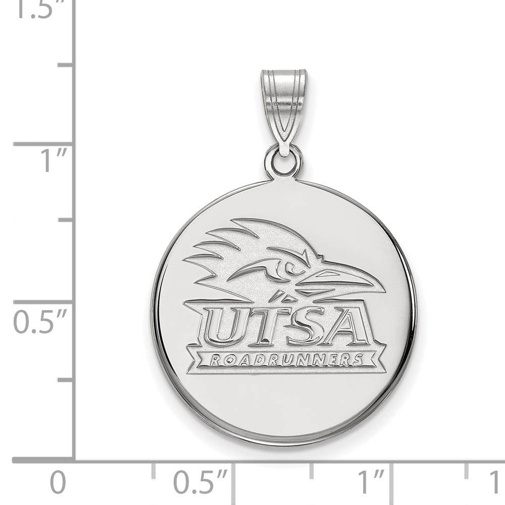 Alternate view of the Sterling Silver U. of Texas at San Antonio Large Disc Pendant by The Black Bow Jewelry Co.