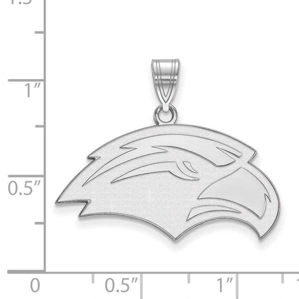Alternate view of the 10k White Gold Southern Mississippi Medium Pendant by The Black Bow Jewelry Co.