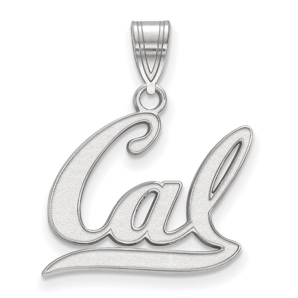 10k White Gold California Berkeley Medium 'Cal' Pendant, Item P18624 by The Black Bow Jewelry Co.
