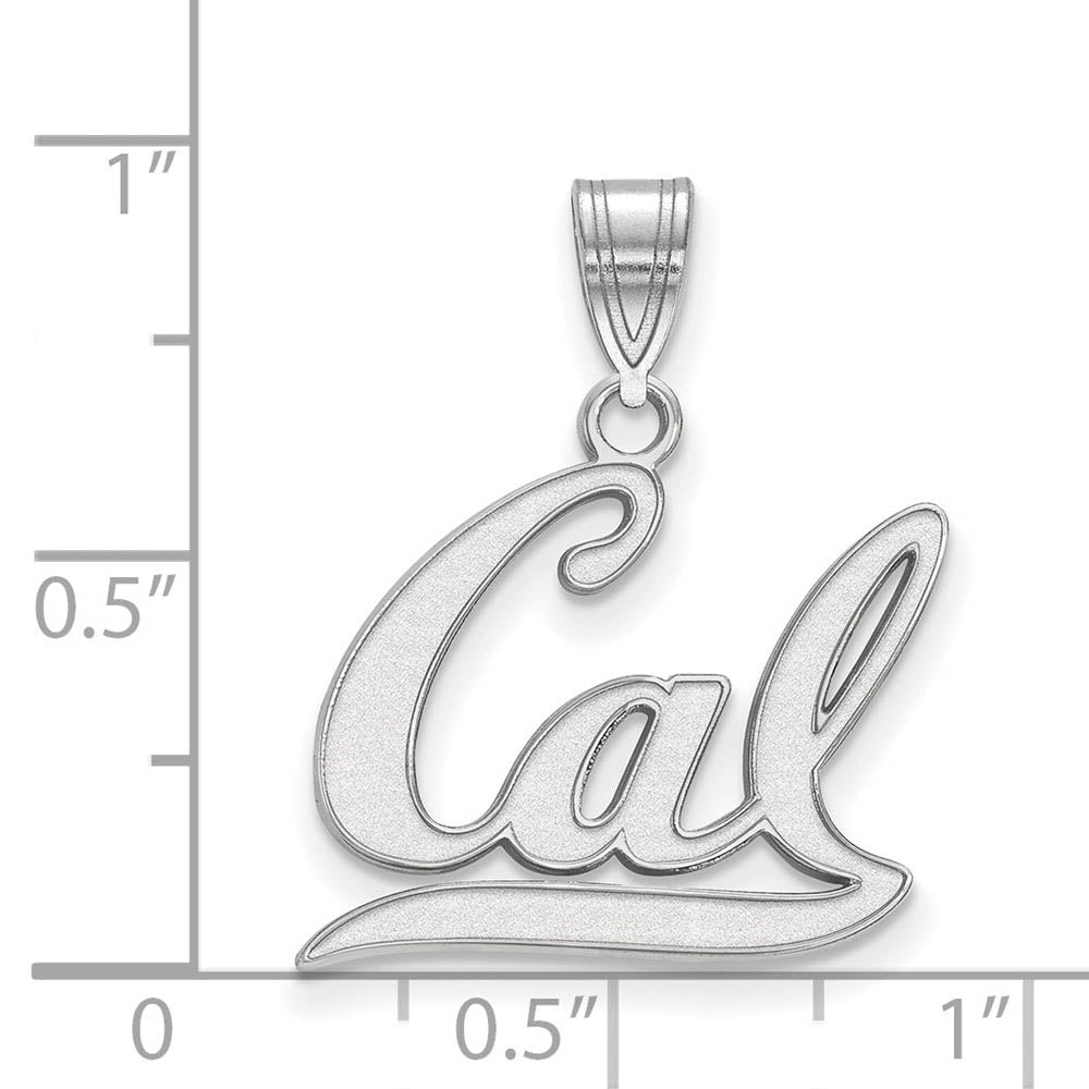 Alternate view of the 10k White Gold California Berkeley Medium 'Cal' Pendant by The Black Bow Jewelry Co.