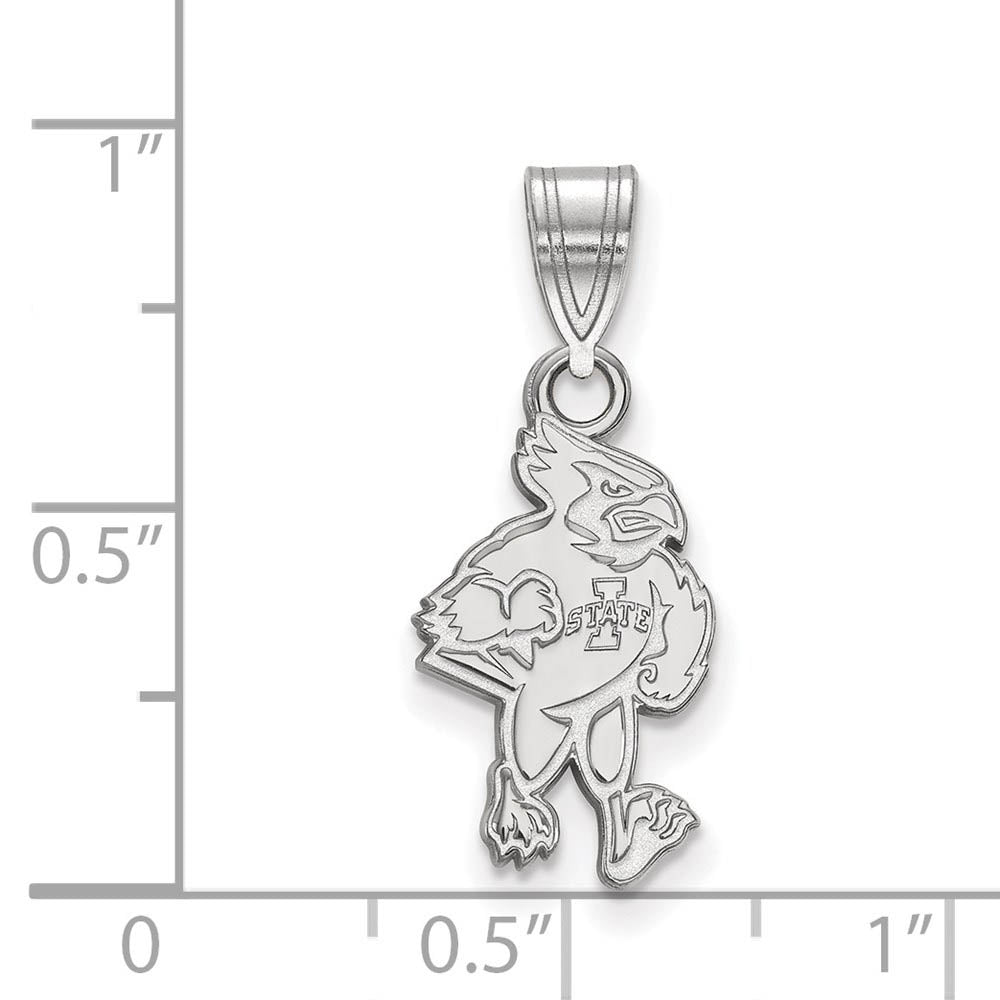 Alternate view of the 10k White Gold Iowa State Medium Mascot Pendant by The Black Bow Jewelry Co.