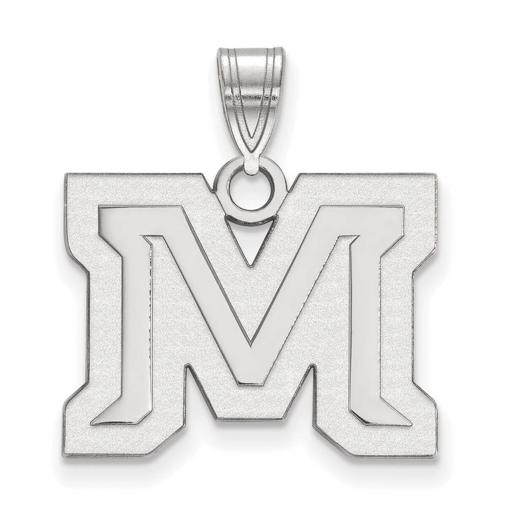 10k White Gold Montana State Medium 'M' Pendant, Item P18651 by The Black Bow Jewelry Co.