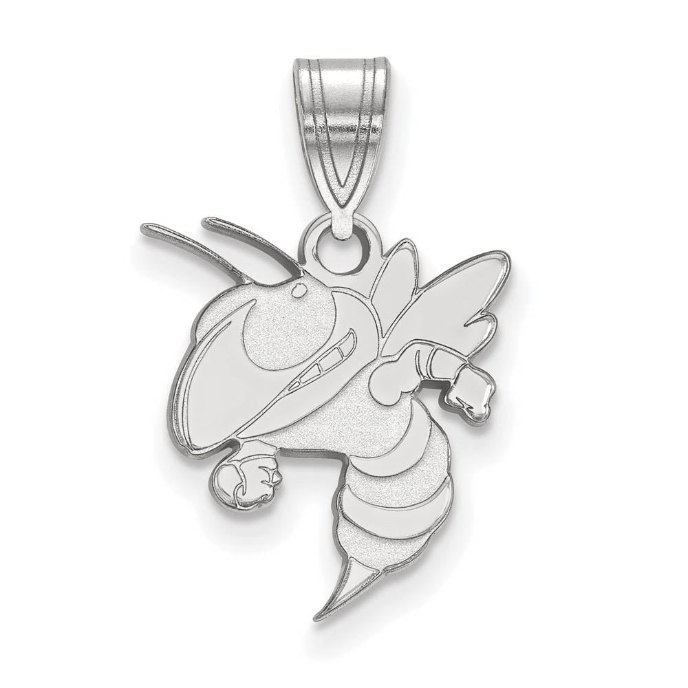 10k White Gold Georgia Technology Medium Pendant, Item P18695 by The Black Bow Jewelry Co.