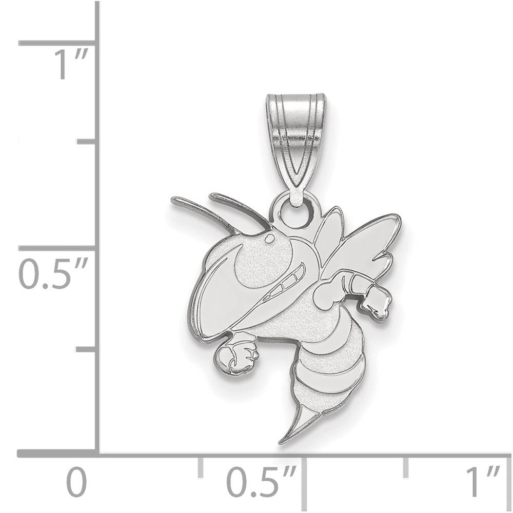 Alternate view of the 10k White Gold Georgia Technology Medium Pendant by The Black Bow Jewelry Co.