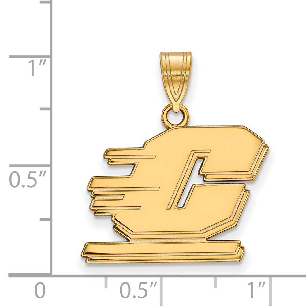 Alternate view of the 10k Yellow Gold Central Michigan U Medium Pendant by The Black Bow Jewelry Co.