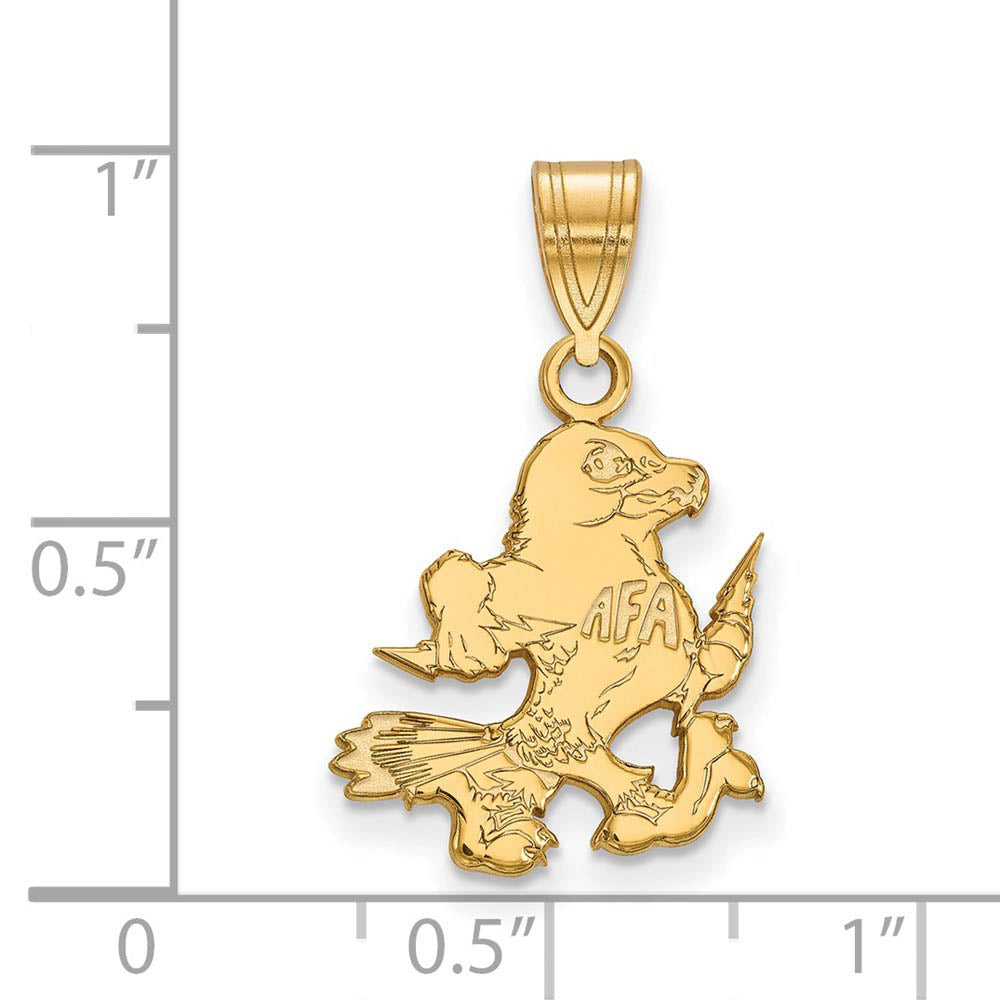Alternate view of the 10k Yellow Gold Air Force Academy Medium Pendant by The Black Bow Jewelry Co.