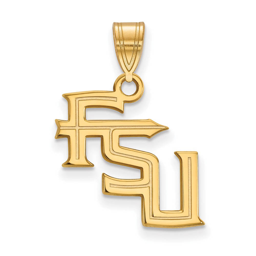 10k Yellow Gold Florida State Medium 'FSU' Pendant, Item P18868 by The Black Bow Jewelry Co.