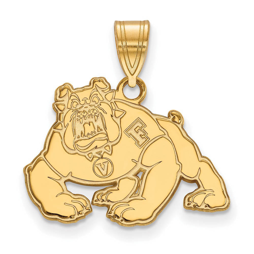 14k Yellow Gold California State Fresno Medium Pendant, Item P19049 by The Black Bow Jewelry Co.