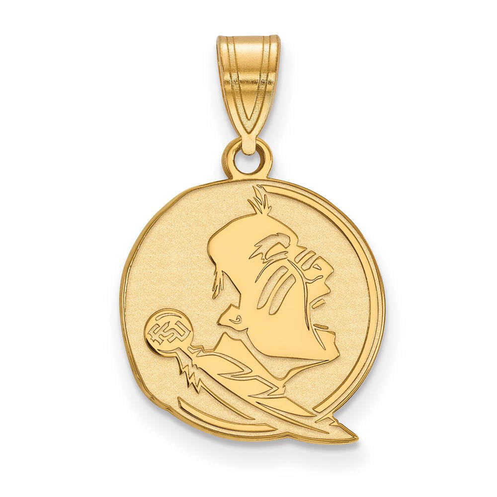 14K Yellow Gold Florida State Medium Mascot Pendant, Item P19156 by The Black Bow Jewelry Co.