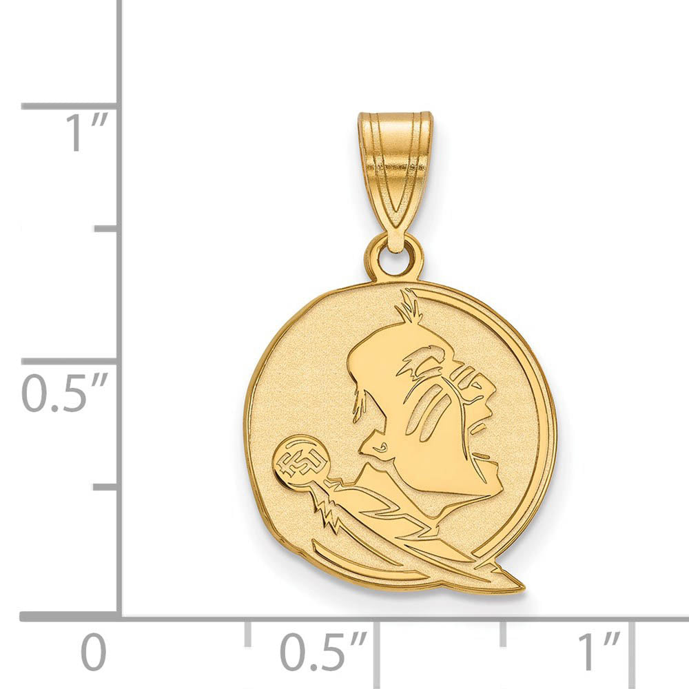 Alternate view of the 14K Yellow Gold Florida State Medium Mascot Pendant by The Black Bow Jewelry Co.