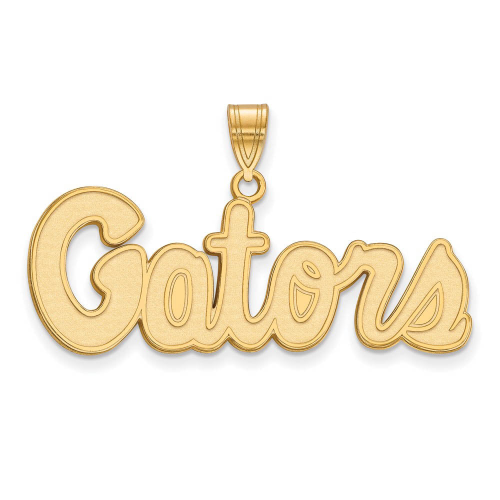 14k Yellow Gold U of Florida Medium 'Gators' Pendant, Item P19161 by The Black Bow Jewelry Co.