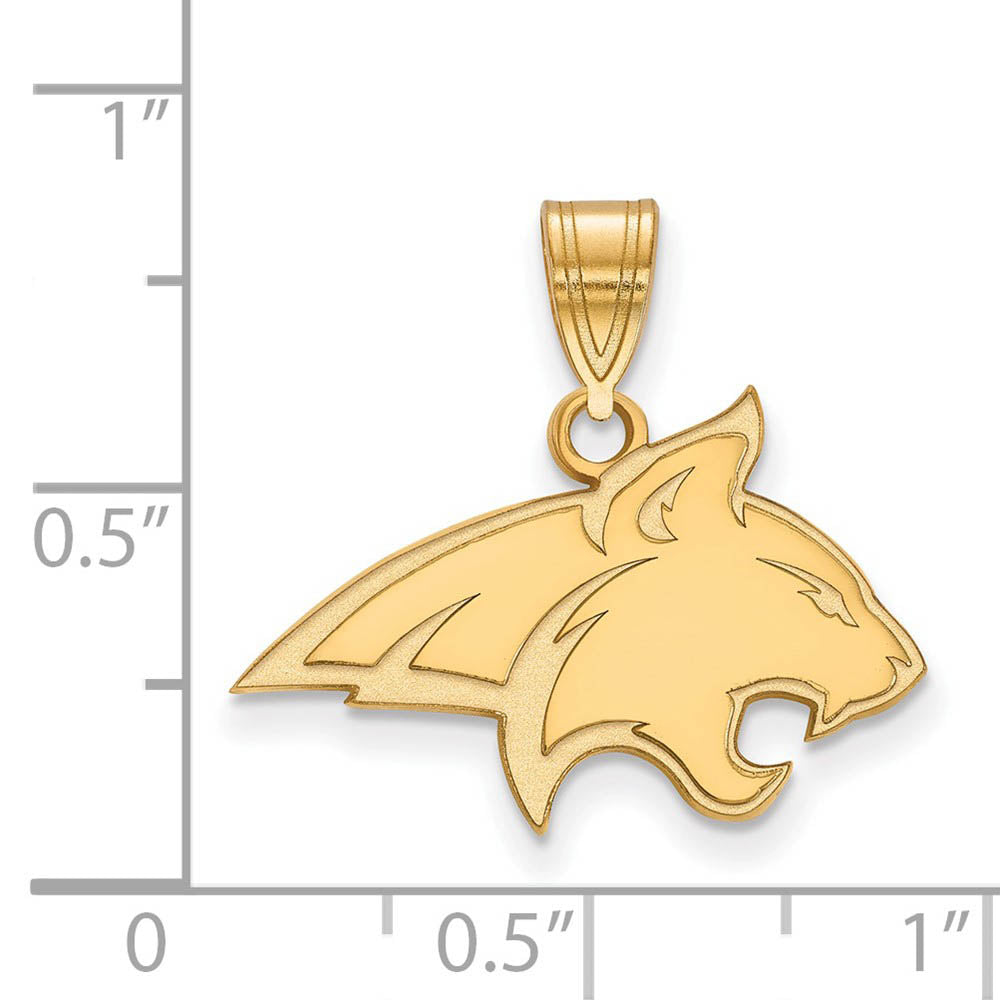 Alternate view of the 14k Gold Plated Silver Montana State Medium Mascot Pendant by The Black Bow Jewelry Co.